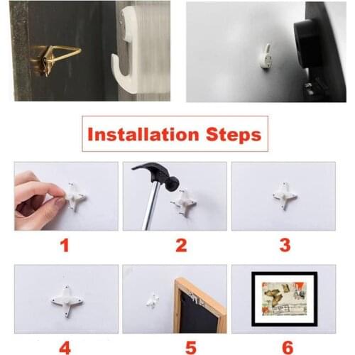 Wall Hooks Painting Photo Plastic Invisibl Nail Towel Plastic Hanger Home Hook Hanger Wall Hanging Racks Hat Organizer Deco J0S9