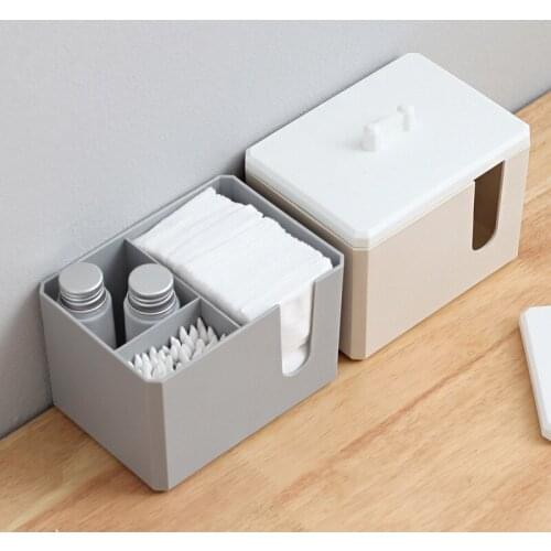 Desktop Cosmetic Cotton Storage Box to Store Dust-proof Makeup Remover Cotton Multifunctional Cotton Swab Finishing Box