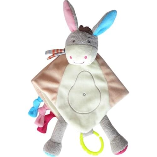 Comforter Handkerchief Soothing Towel Baby Toys Security Blankets with Teether for Sensory Development Child Gift Present Soft