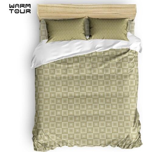 WARMTOUR Duvet Cover Green Square Duvet Cover Set 4 Piece Bedding Set For Beds DHL Shipping Methods