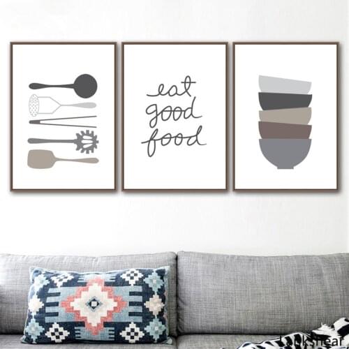 Eat Good Food Posters And Prints Kitchenware Art Painting For Dining Room Modular Wall Pictures Scandinavian Kitchen Room Decor
