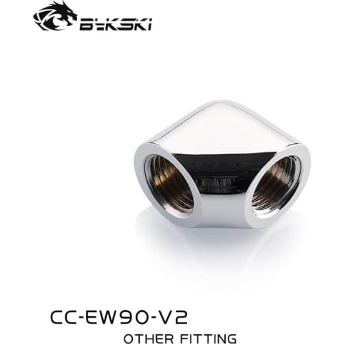 Bykski pc water cooling Rotary Fittings,90 degree G1/4' Double Internal Thread water cooler gadget CC-EW90-V2