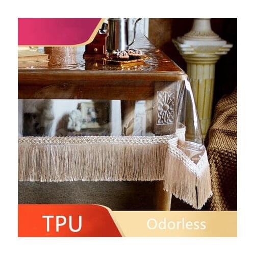 Transparent PVC Material Soft Glass Tablecloth Waterproof And Oil-proof Tea Table Mat TPU Odorless Table Cover Free Shipping