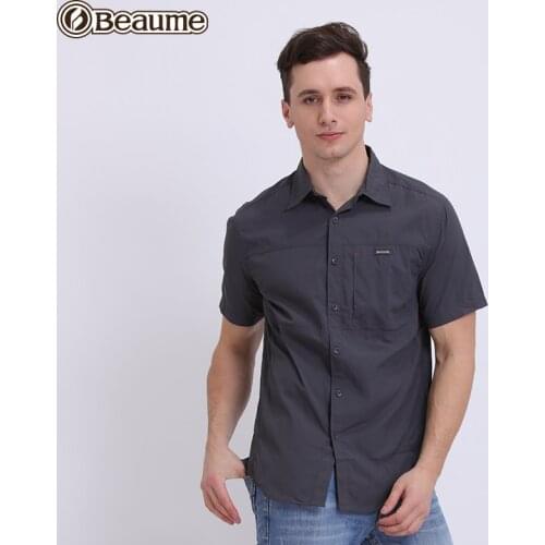 Beaume Brand Men Classic Camping Hiking Short Sleeve Shirts Summer Outdoor Breathable Quick Drying Shirts FJA42045