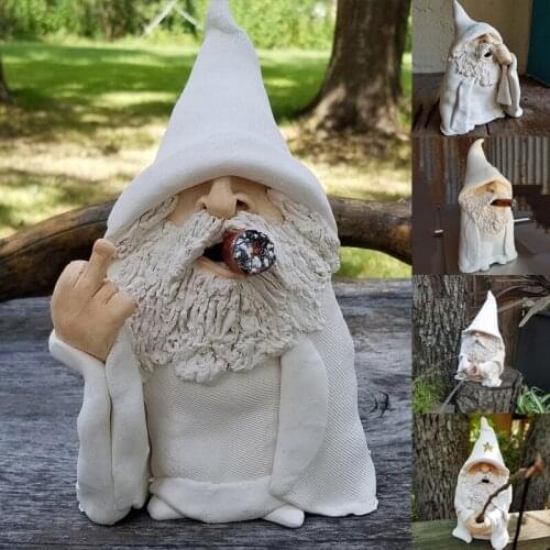 Garden Gnomes 3d Figurines Dwarf Resin Crafts Miniature Outdoor Decorations White Statue Decorative Ornaments Home Decor