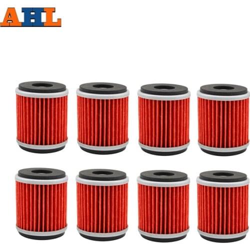 AHL 8pcs Motorcycle Grid Oil Filter For Yamaha CZD 300 WR 125 250 450 VP 125 YZFR 125 TZ 450F 250 XT 250 YFZ 450 YZF R125