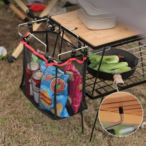 Camping Storage Net Bag Outdoor Camping Picnic Folding Portable Hanging Mesh Bag Storage Rack Folding Kitchen Hanging Picnic