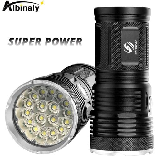 High Power LED flashlight searchlight 18 x T6 LED torch waterproof flashlight For adventure, camping Powered by 4 18650 battery