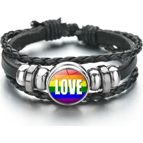 Vintage Punk Jewelry Love Leather Bracelet for Women Men Handmade Multilayer Charm Bracelets Beads Ethnic Tribal Wristbands New