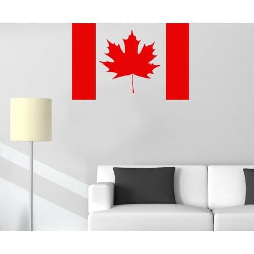 Canada Flag Vinyl Wall Stickers Maple Leaf Canadian Room Art Wall Sticker Removable Pattern Wallpaper Self-adhesive Mural SA231