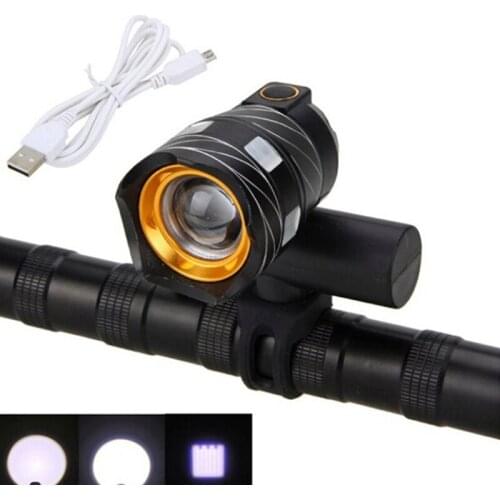 Waterproof USB Rechargeable Bike Light T6 LED Front Bike Headlight MTB Bicycle Lamp with Built-in Battery Cycling Accessories