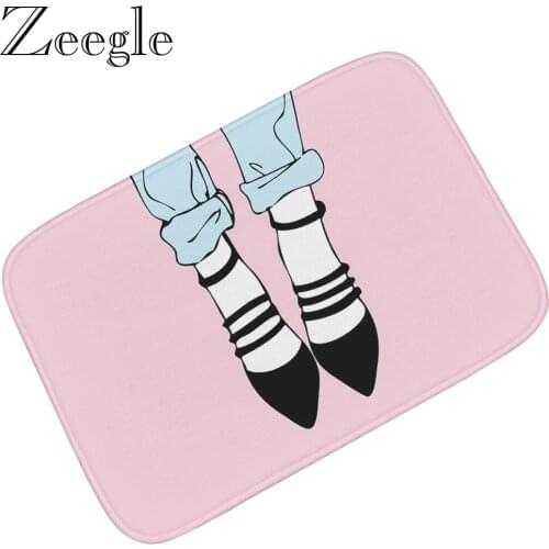 Zeegle Flannel Floor Mat Kitchen Carpet Non-slip Outdoor Rugs Hallway Carpet Indoor Door Mats Soft Foot Rug