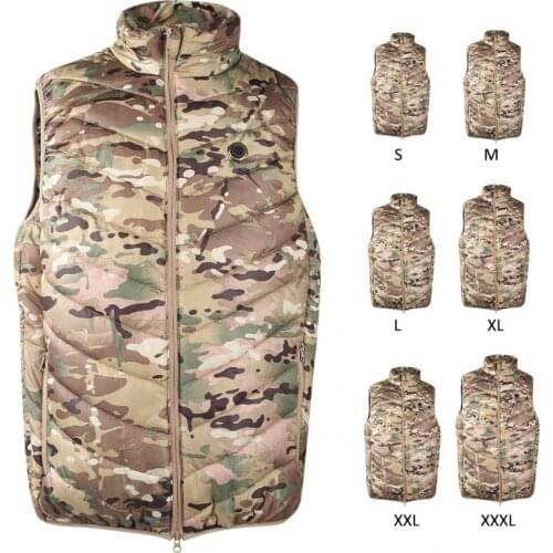 Heating Vest Nylon USB Safe Three Gear Temperature Adjustment Electric Waistcoat Camouflage Outdoor Exercise Warm Heating Vest