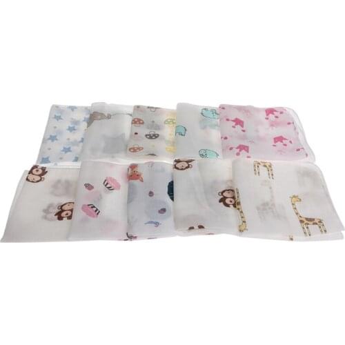 10pcs Baby Infant Towel 28*28cm Muslin Towel Handkerchiefs Two Layers Wipe Towel