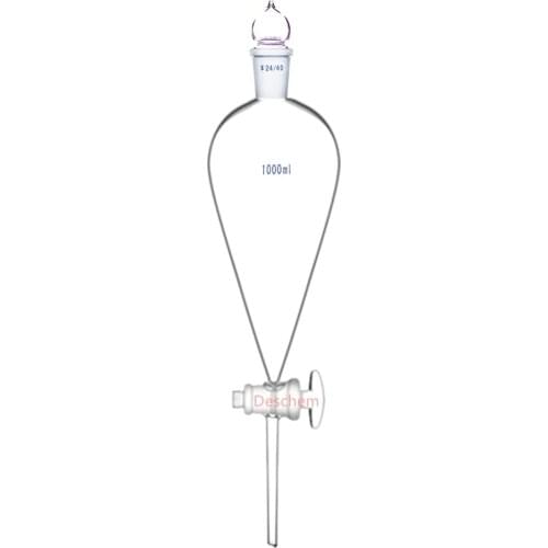 1000ml,24/40,Lab Glass Pyriform Separatory Funnel,Straight Tube,1L,Pear Shape