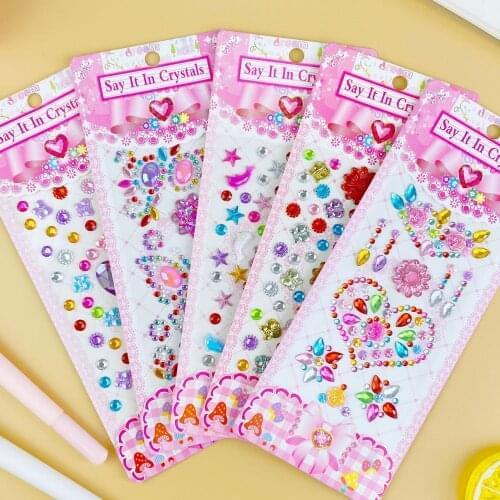 20pcs Set Kawaii Color Crystal Sticky Sticker Scrapbooking Note Bookmark School Office Supply Creative Stationery Phone Case DIY