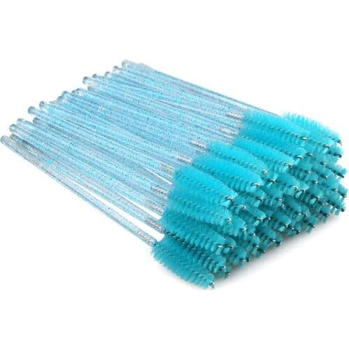 200PCS Disposable Crystal Eyelash Brush Mascara Wands Applicator Grafting Eyelash Curling Comb Beauty Makeup Tool Eye Lash Brush