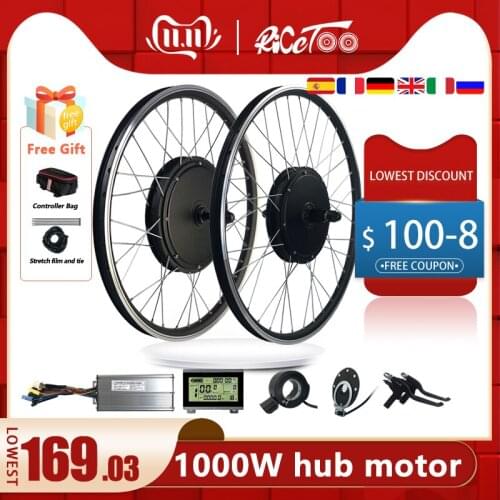 48V1000W Ebike Conversion Kit Electric Bicycle Wheel Motor Front Rear Bicycle Brushless Hub Motor Wheel 20"24"26"27.5"28"29"700C