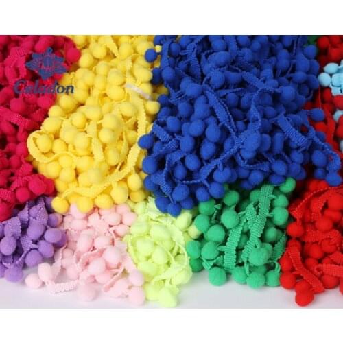 5 Yard/lot Pom Pom 10mm MINI Pearl Pompom Trim Ball Fringe Ribbon Sewing Lace Kintted Fabric DIY Handmade Craft Accessories