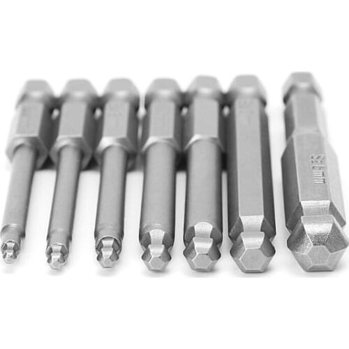 7 Pcs 65mm Magnetic Ball End Hexagon Head Hex Screwdriver Bits Drill Tools 2.5'' L4MB
