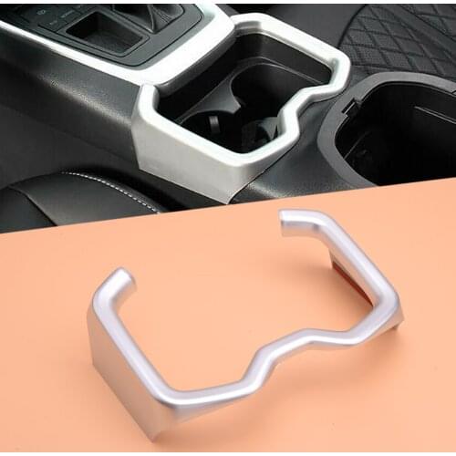 ABS 1pcs Car Matte Silver Front Water Cup Holder Cover Trim Frame Fit for Toyota RAV4 2019 2020