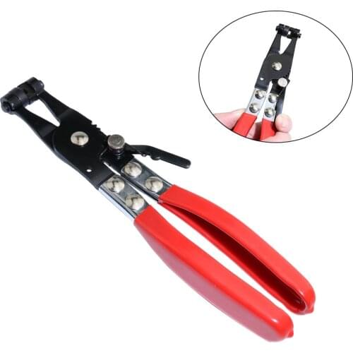 8.5 Inch Car Water Pipe Clamp Pliers Flat Band Hose Pipe Clips Clamp Pliers for Fuel Coolant Auto Repair Pipe Removal Tool
