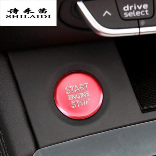 Car styling ENGINE START STOP switch button panel Covers Stickers Trim for Audi A4 B9 2017 2018 2019 Interior auto Accessories