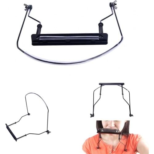 2019 Adjustable Black Harmonica Neck Holder Mouth Organ Stand Harmonica Harp Rack Meta Harmonica Neck Holder 10 Holes