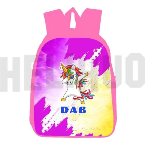 Dabbing Unicorn Backpacks for School Teenagers Girls Schoolbags 3D Print Anime 12/16 Inch Rainbow Pink Unicorn Pink Bags