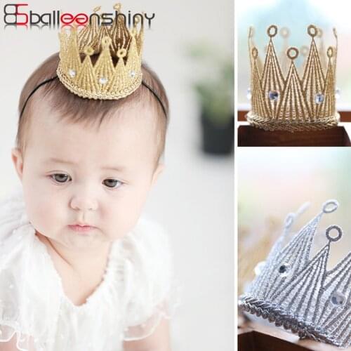 BalleenShiny Baby Crown Headband Newborn Bandeau Lovely Birthday Party Hair Decoration Kids Princess Photo Prop Child Hair Band