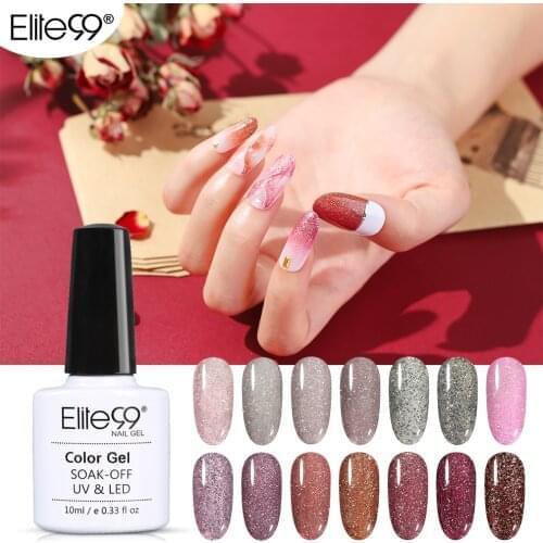 Elite99 10ml Bling Glitter Gel Nail Polish Neon Color UV Gel Varnish Soak Off UV Nail Art Salon Manicure Shimmer Gel Lacquer