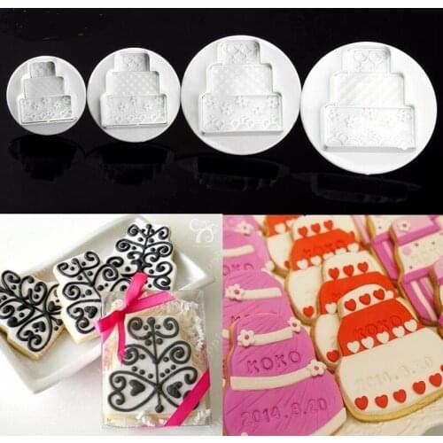 Cake Shape Cookie Mold Plastic Flower Cake DIY Cookie Cutters Cookies Pastry Press Cake Decorating Confectionery Tool