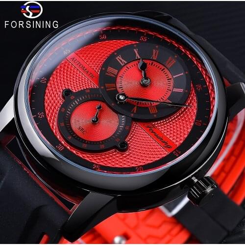 Forsining 2021 Fashion Sport Racing Design Red Mens Watches Automatic Mechanical Wrist Watch Top Brand Luxury Male Clock Relogio