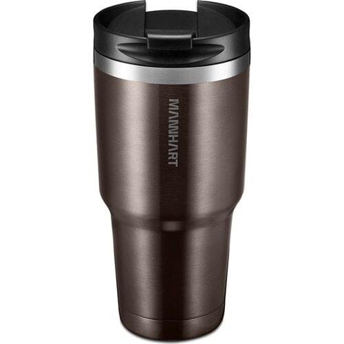 By Mannhart Spigen B201 Leak-Proof Vacuum Double Layer Travel Mug Stainless Steel Thermos 887 ml Hot 6h / Cold 24h Brown