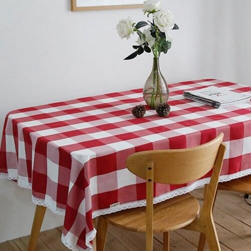 Classic Cotton Linen Red Check Tablecloth Rectangular Dustproof Party Dining Table Cover Mantel Mesa скатерть