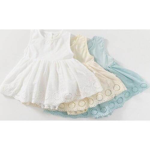 Summer kids beach dress breathable cotton sleeveless bohemian style toddler girls dress infant baby holiday dress costumes