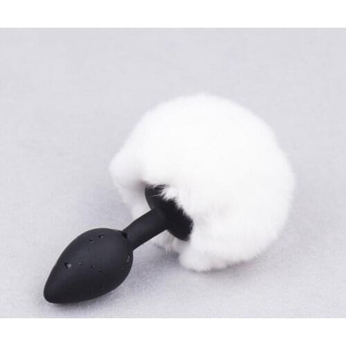Small Size Rabbit Tail Silicone Anal Plug Sex Toy Soft Butt Plug G-spot Stimulator S&M For Women Adult Games Fetish Sex Products
