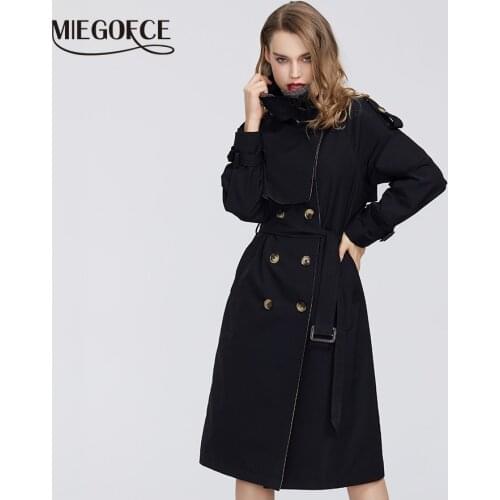 MIEGOFCE 2020 Spring New Collection Women’s Cloak Warm Windproof Women’s Coat Spring Trench Spring Windbreaker with Buttons