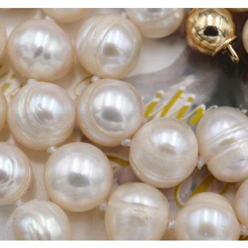 Fashion jewelry Free Shipping New 18" 10-11MM SOUTH SEA WHITE Thread CREAM PEARL NECKLACE VERY GOOD LUSTER