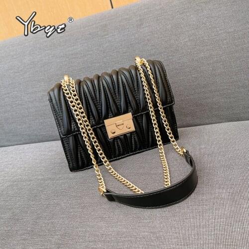 Fashion Pleated Chain Shoulder Bags For Women 2021 New High Quality PU Leather Luxury Handbags Women Bags Designer Crossbody Bag