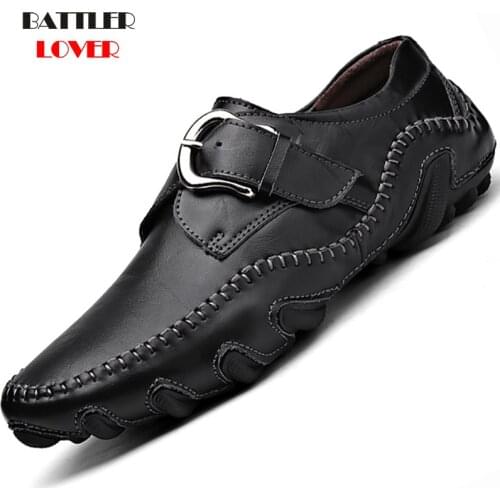 Men Leather Sneakers Luxury Brand Design Loafers Mens Casual Shoes Genuine Leather Moccasin Boat Shoe Wedding Flats Oxford Men