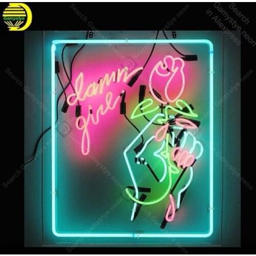 Neon light Signs Dawn Give Rose Neon Bulbs sign Lamp Handcraft restaurant display advertise neon Letrero Neons enseigne lumine