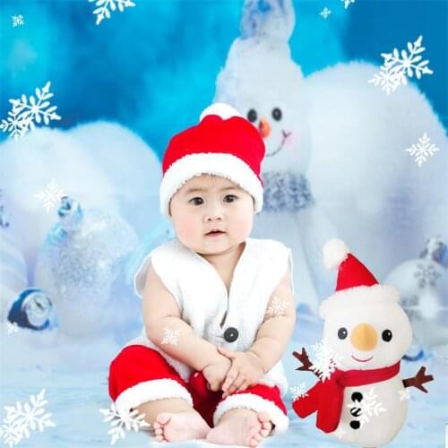 Newborn Baby Photography Props Jumpsuit Christmas Outfits Clothes Set Rompers Cotton Yarn Fotografia Photo Shoots Accessories