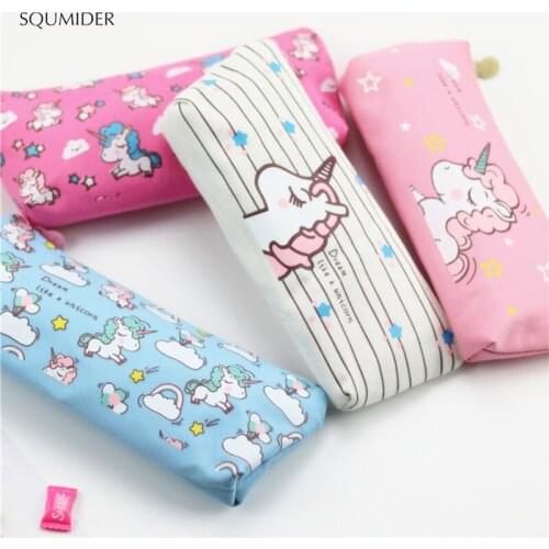 Creative Unicorn Pencil Case Large Capacity Pen Bag Cartoon Bag for Kids Gift Office School Stationery Supplies