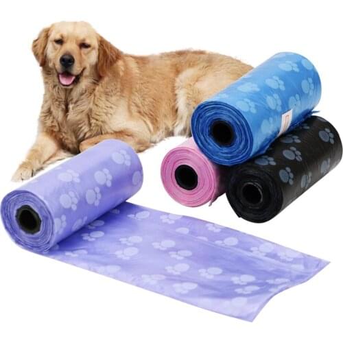 2 Rolls Pet Waste Clean Poop Bags Printing Cat Dog Poop Bags Degradable Home Clean Refill Garbage Bag Pet Supply 30 Pcs