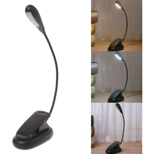 Flexible Arm Dimmable 7 LED USB Table Lamp Clip-on Bed Reading Table Light 97BB