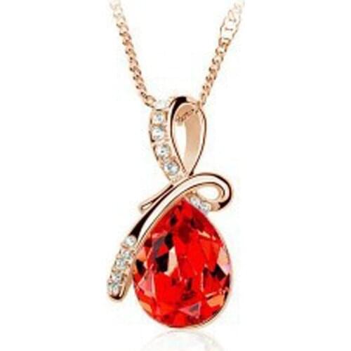 Hottest drop crystal necklace jewelery,wholesale drop crystal pendant necklace jewelry