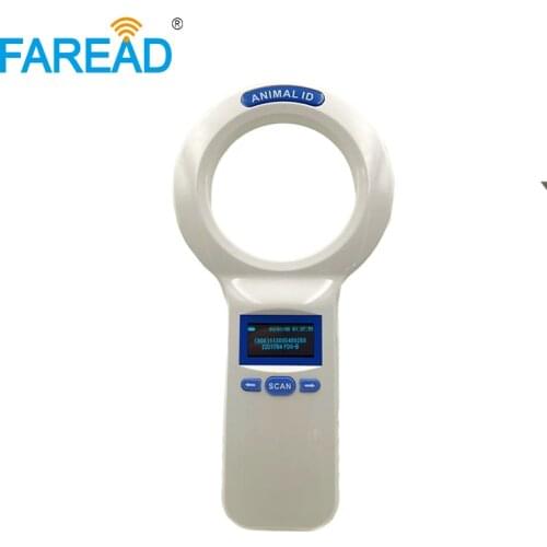 Free shipping CE 134.2KHz RFID animal universal pet ID scanner ear tag transponder microchip reader for dog cat fish mouse cow