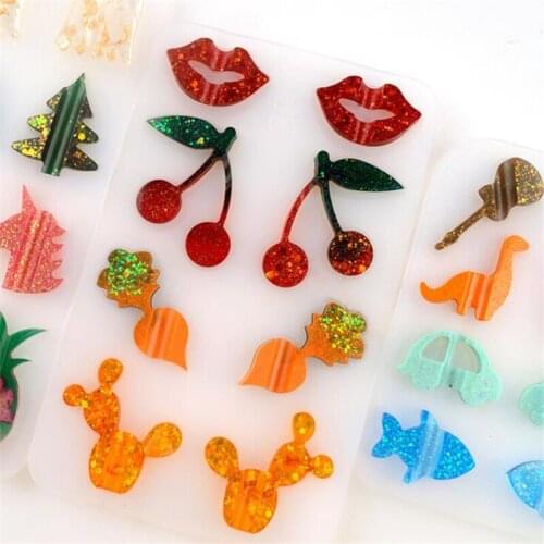 DIY Cartoon Straw Accessories Mold Fruit Animal Creative Leisure Straw Decoration Buckle Silicone Mold