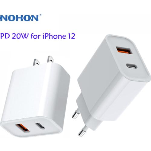 PD 20W USB Fast Charger Dual Port QC 3.0 Charger for iPhone 12 Pro Max Samsung Nintendo Switch Mobile Phone Wall Charger Adapter